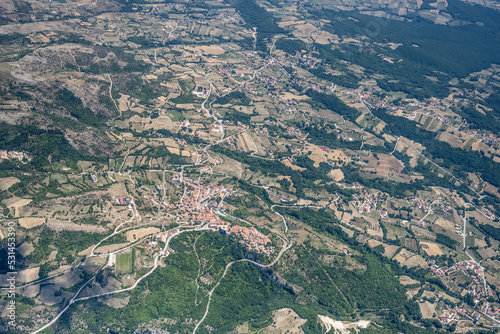 Macchiagodena village aerial, Italy