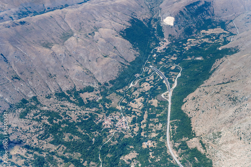 Cocullo and Casale villages aerial, Italy
