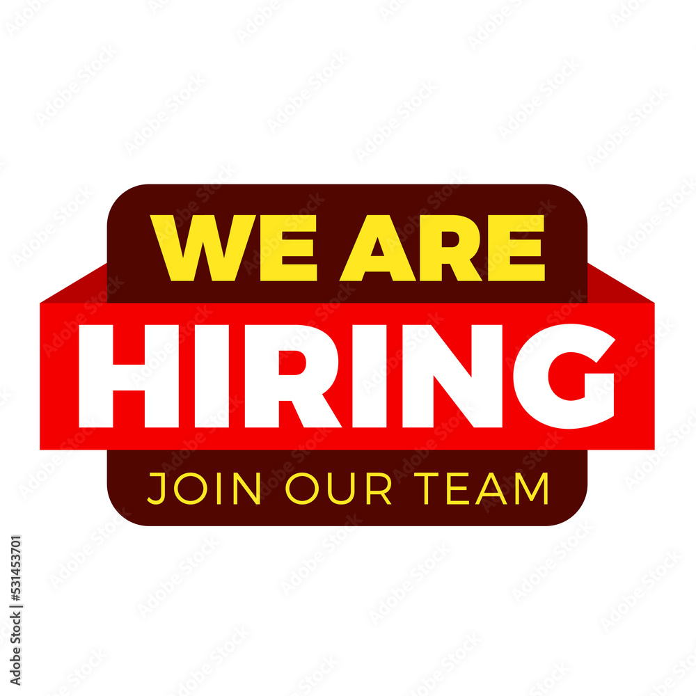 we are hiring banner vector illustration isolated on white background we are hiring banner vector illustration isolated on white background