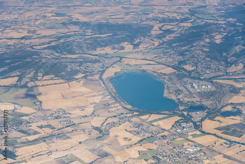 Pietrafitta lake aerial, Italy photo