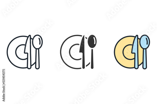 meal breaks icons  symbol vector elements for infographic web
