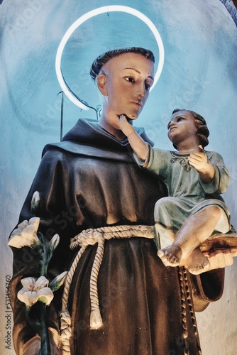 Carved statue of St. Anthony of Padua photo
