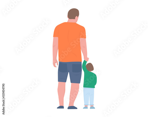 Father and son are walking together © Ksu Wonder