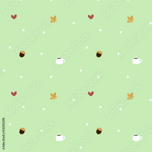 autumn pattern with cup © Deniz