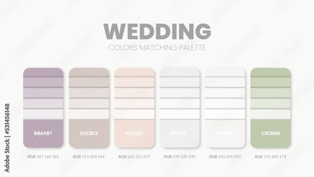 Pastel colors set with hex codes. Trendy color palette vector Stock Vector