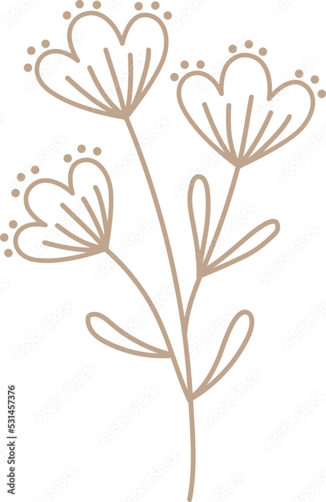 Line Flower Minimal Doodle Decor