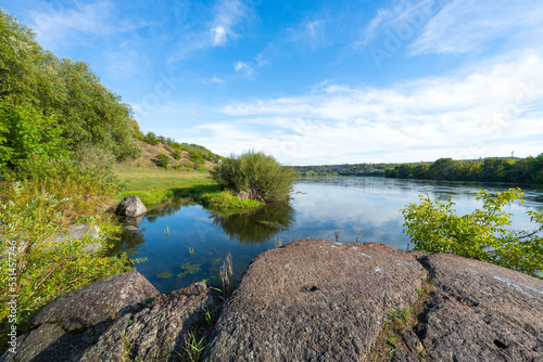 Autumn landscape of the Dniester river