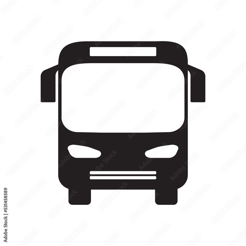 Bus vector icon, black design on white background Bus vector icon, black design on white background