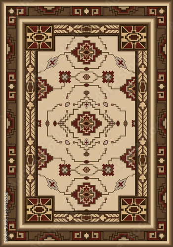 Persian carpet original design, tribal vector texture. Ethnic geometry, Aztec,