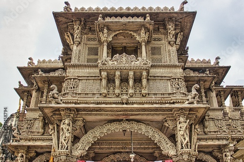 Beautiful Stone Carvings in Hutheesing Jain Temple, Ahmedabad, Gujarat, India photo