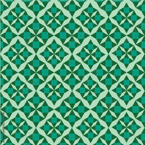 green seamless geometric pattern vector background