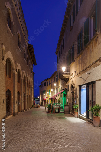 Fototapeta Naklejka Na Ścianę i Meble -  Piombino street view in the night, Tuscany, Italy