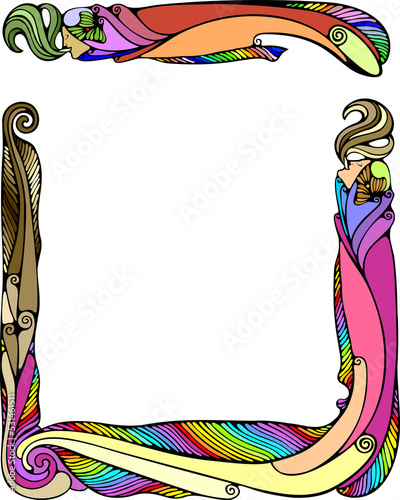 Photography Sixties style border of a woman singing