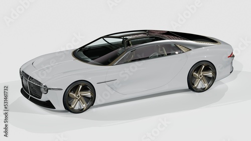 3D rendering of a generic concept car