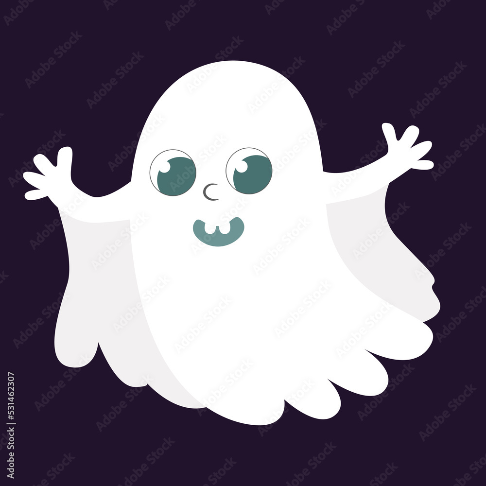 Cute ghost for Halloween. Cartoon character in flat style. Cute ghost for Halloween. Cartoon character in flat style.