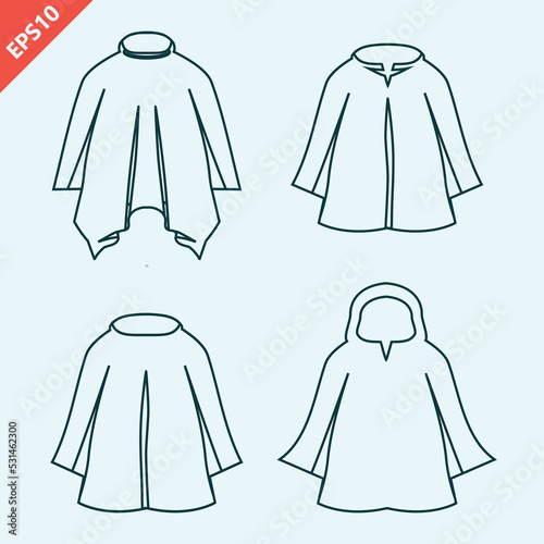 poncho model style fashion vector illustration