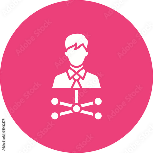 Affiliate Marketing Multicolor Circle Glyph Inverted Icon