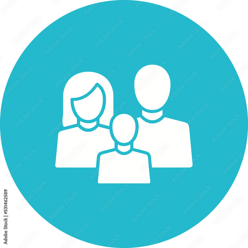 Family Multicolor Circle Glyph Inverted Icon Family Multicolor Circle Glyph Inverted Icon