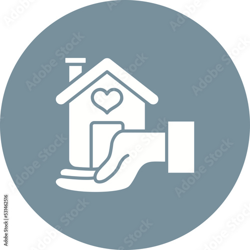 Help Homeless Multicolor Circle Glyph Inverted Icon