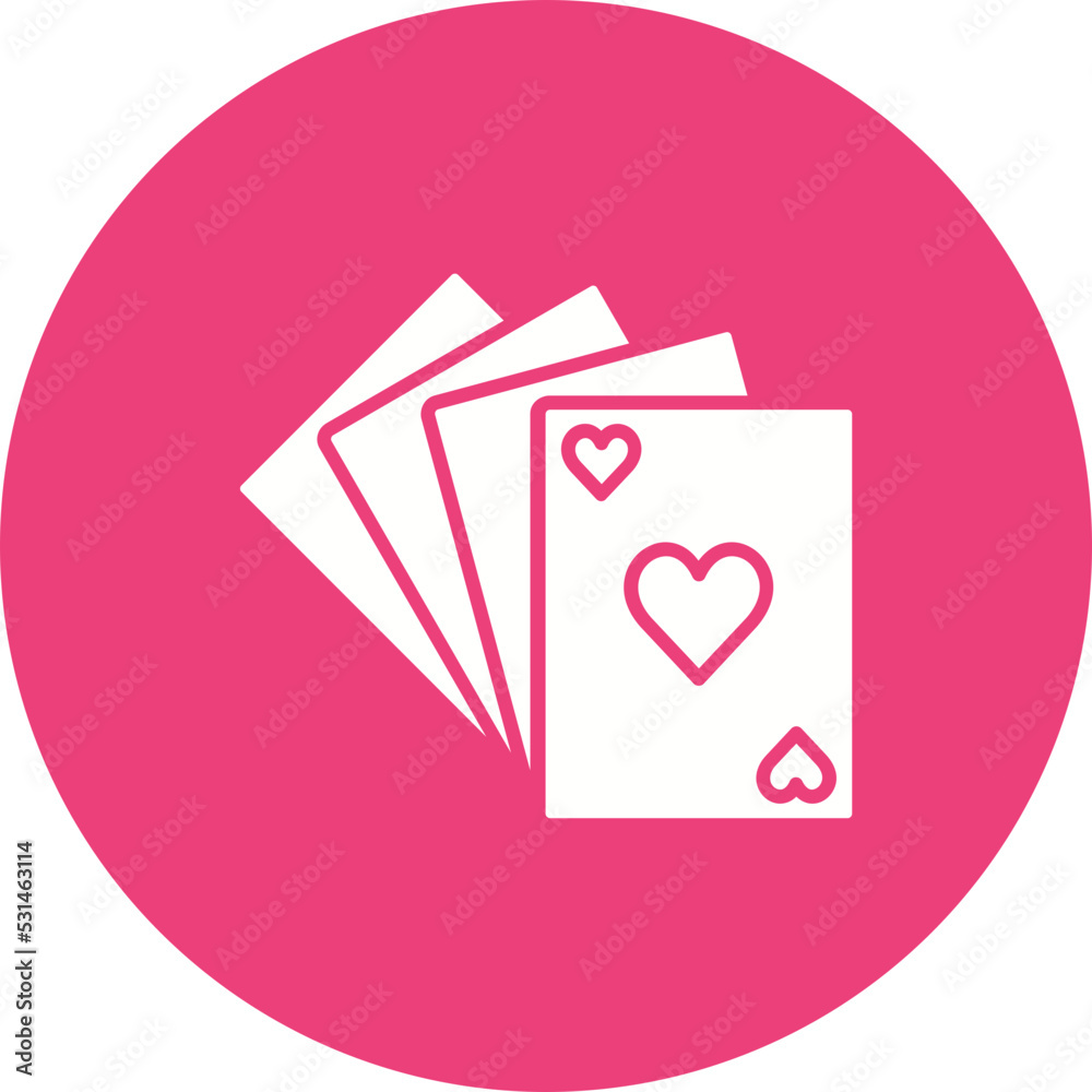Playing Cards Multicolor Circle Glyph Inverted Icon