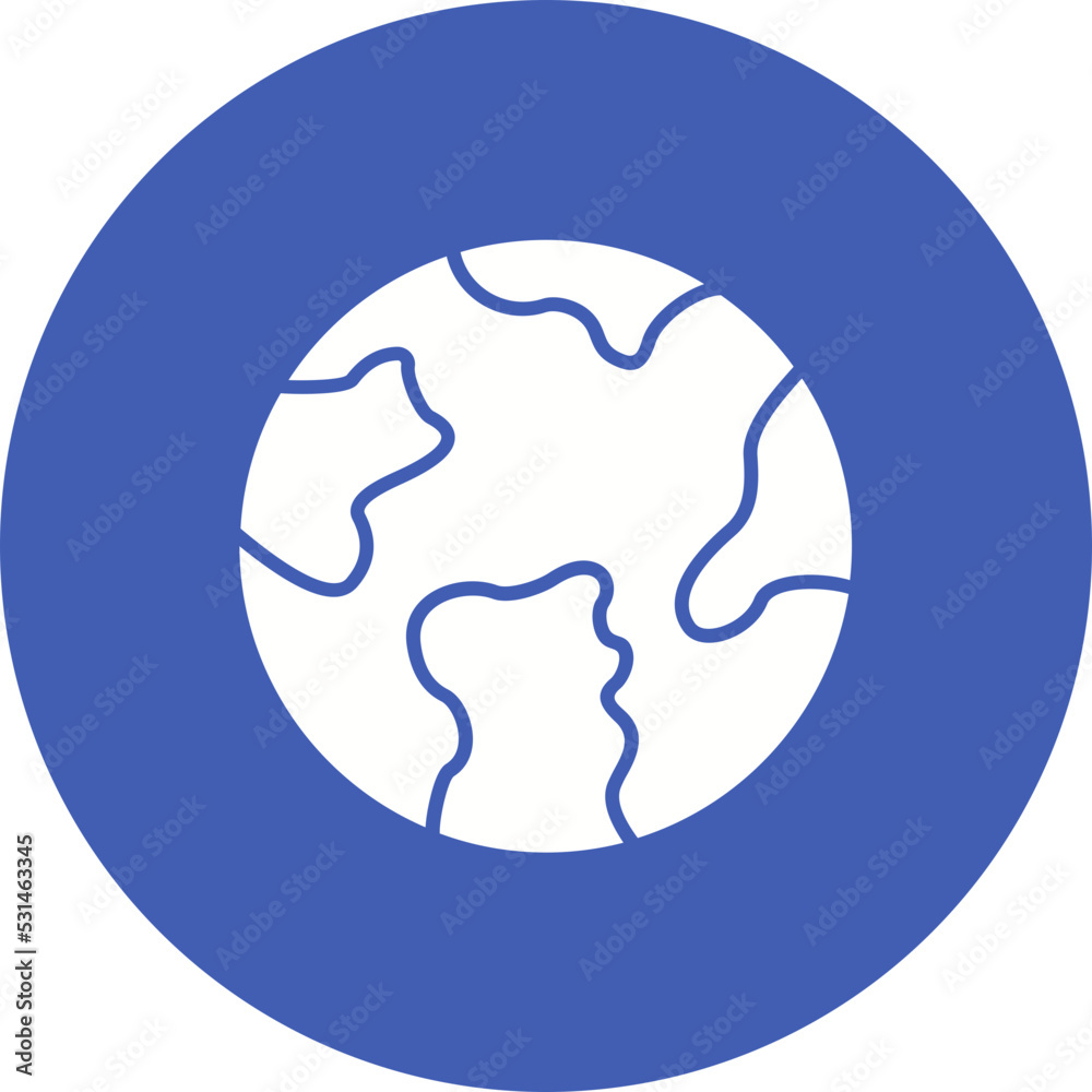 Planet Earth Multicolor Circle Glyph Inverted Icon