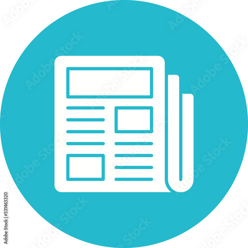 Newspaper Multicolor Circle Glyph Inverted Icon