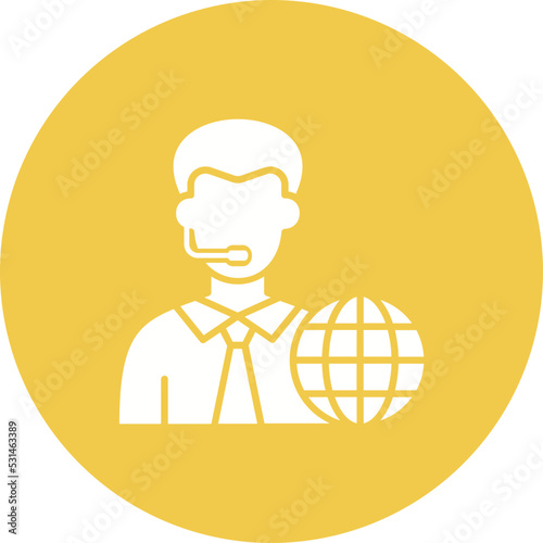 News Reporter Multicolor Circle Glyph Inverted Icon