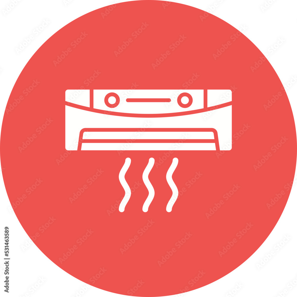 Air Conditioner Multicolor Circle Glyph Inverted Icon