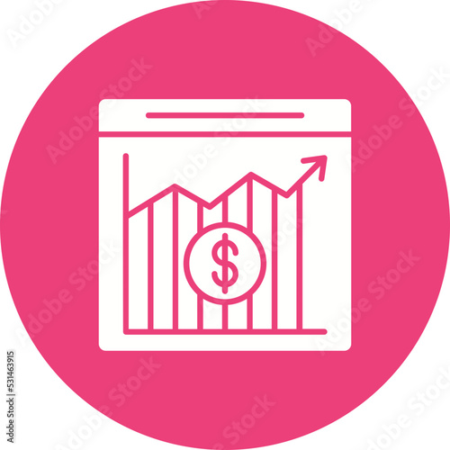 Stock Exchange App Multicolor Circle Glyph Inverted Icon