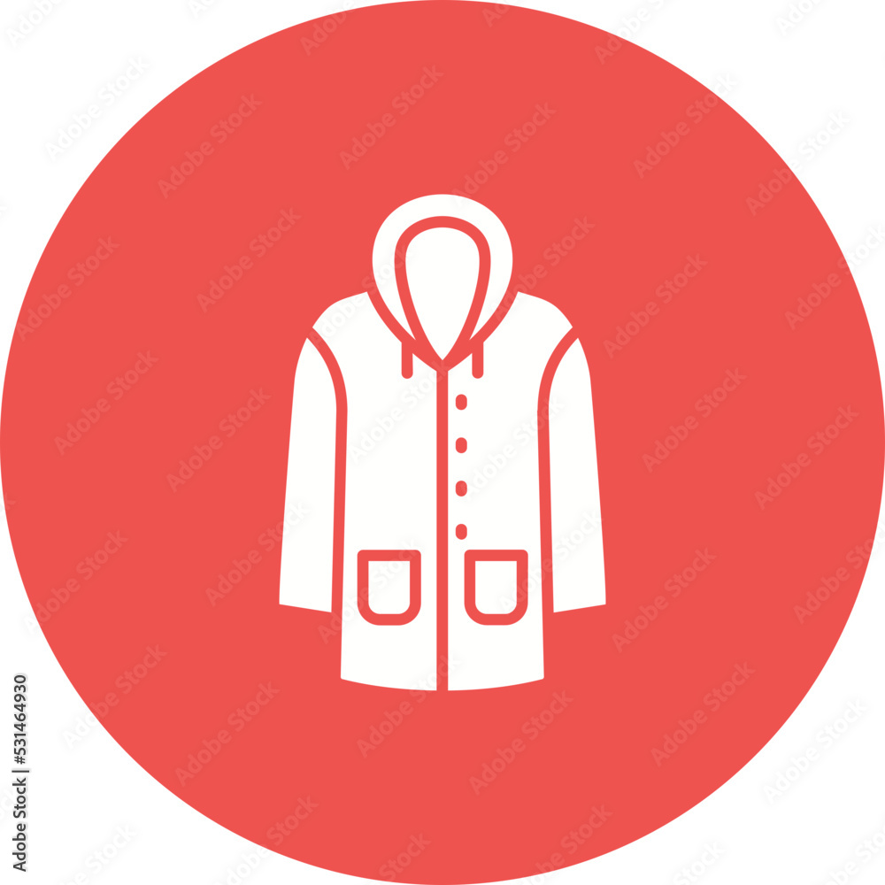 Raincoat Multicolor Circle Glyph Inverted Icon Raincoat Multicolor Circle Glyph Inverted Icon