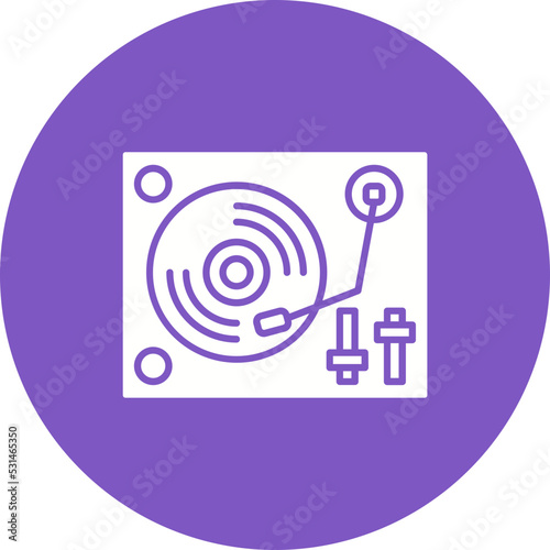 Turntable Multicolor Circle Glyph Inverted Icon