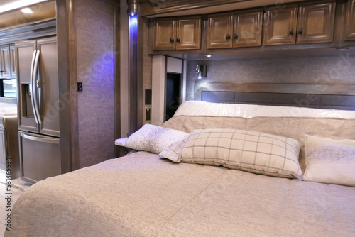 Luxury Class A Motorhome Bedroom and Closets