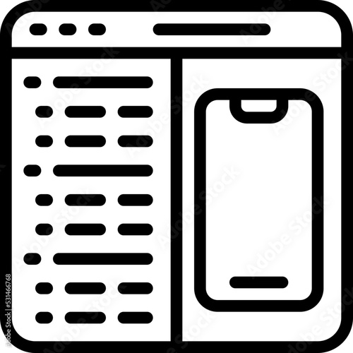Mobile Web Coding Icon