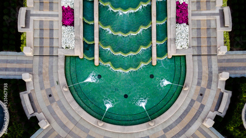 Overhead art deco water fountain