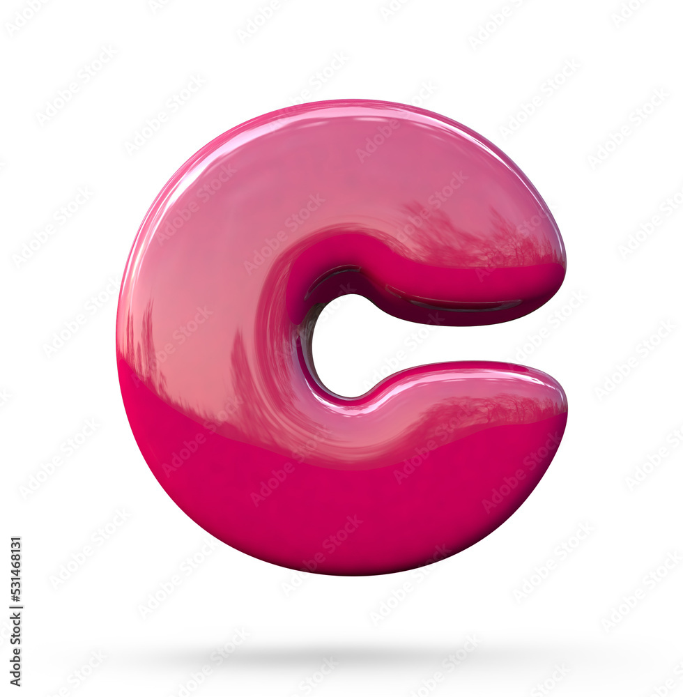 Balloon Font C isolated on white background. Glossy Balloon Alphabet. 3D render of bubble text. 3D rendering Balloon Font C isolated on white background. Glossy Balloon Alphabet. 3D render of bubble text. 3D rendering