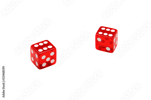 two red dices, png file
