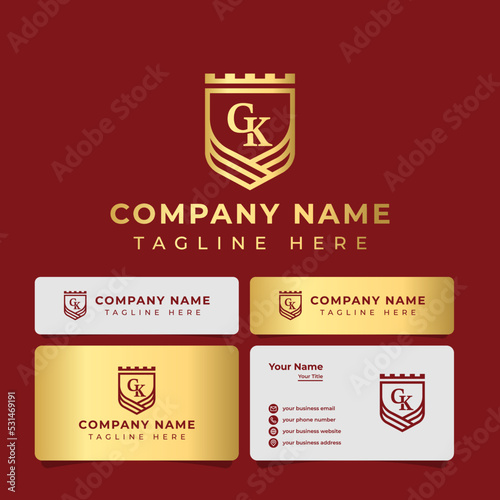 Letter GK Monogram Shield King Logo, suitable for any business.