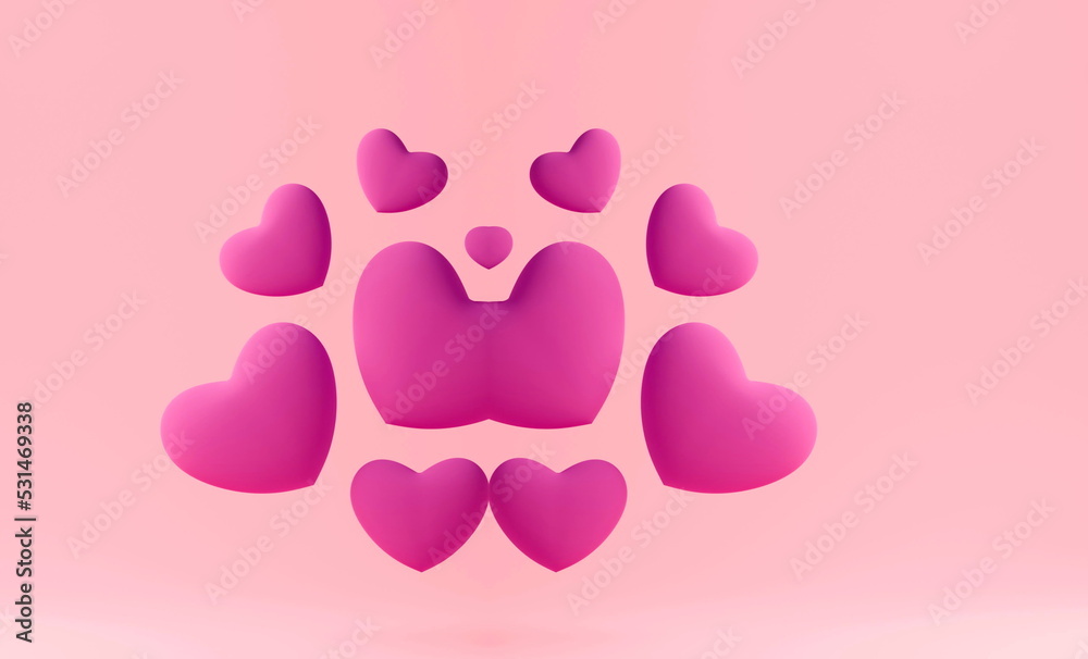 background with hearts pink