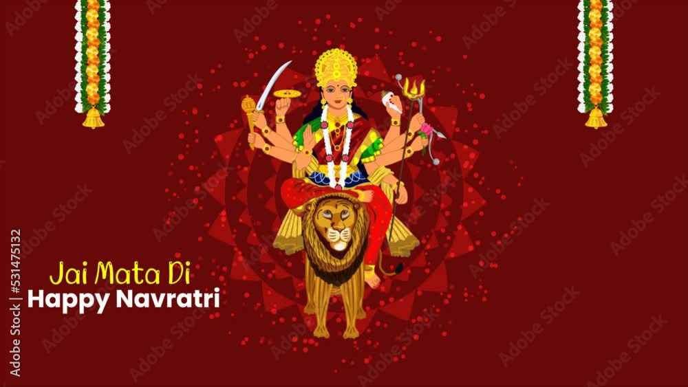 Happy Navratri Goddess Durga Maa Animation Stock Video | Adobe Stock