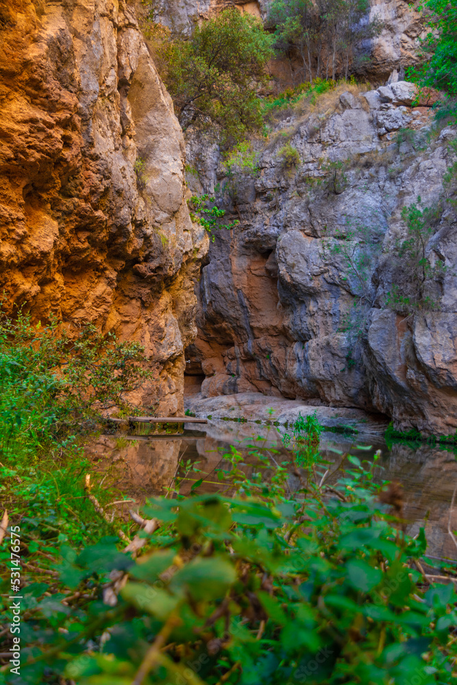 Obraz premium Ruta botanica del rio Ebrón en Teruel