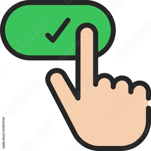 Press Tick Button Icon