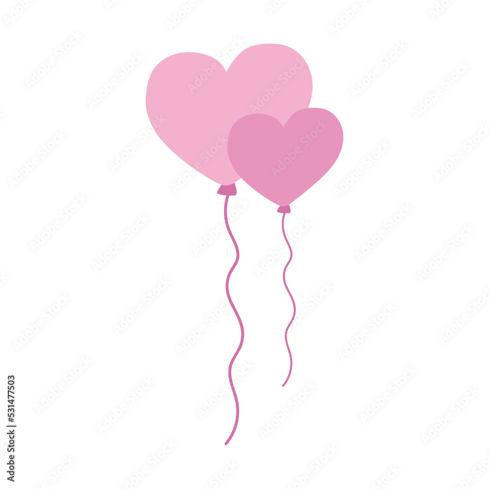 doodle love balloon heart romantic 