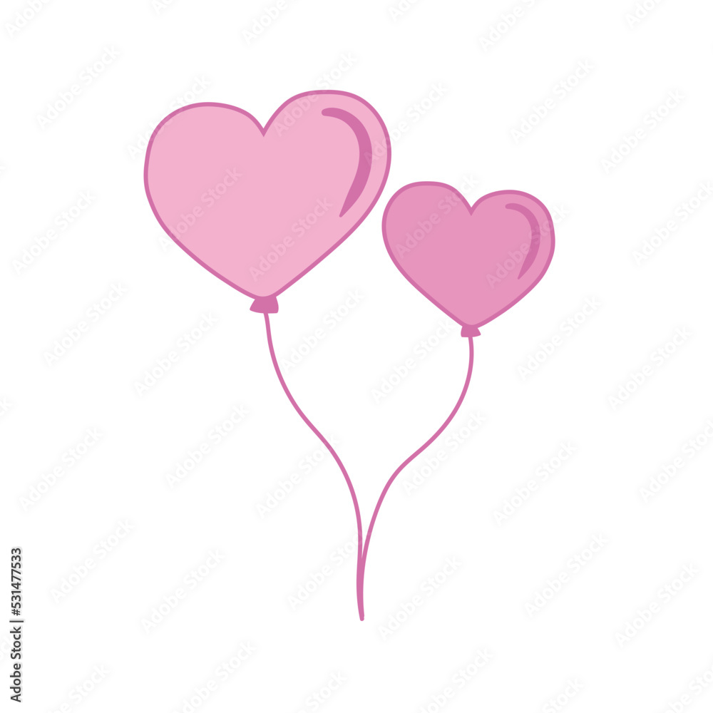 doodle love balloon heart romantic 