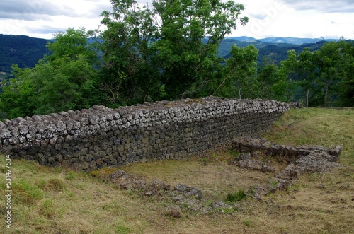 Ruins of medieval village in Ardeche in France, Europe photo