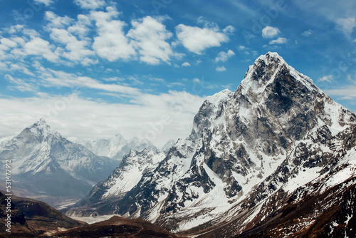 Amazing peak of the Ama Dablam mount - Everest region, Nepal, Himalayas photo