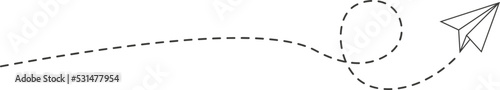Dashed line paper airplane route