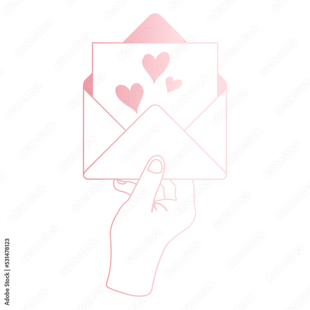 doodle love heart romantic message