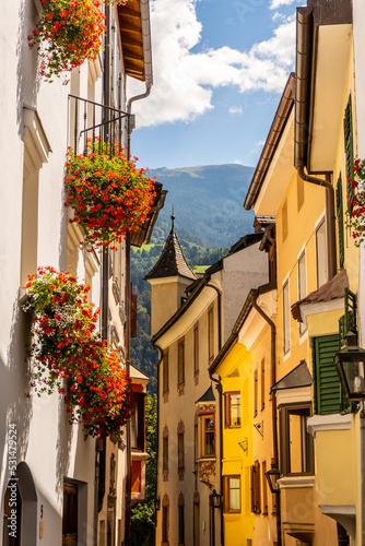 Old town of Bressanone on a sunny summer day, South Tyrol, Italy