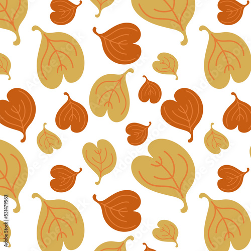 Leaf fall pattern4. Autumn pattern with yellow and orange leaves. Suitable for wrapping paper and all kinds of prints.