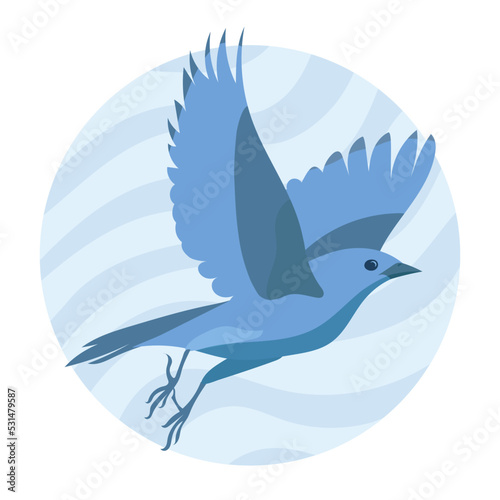 blue bird, vector, illustration isolated on white background